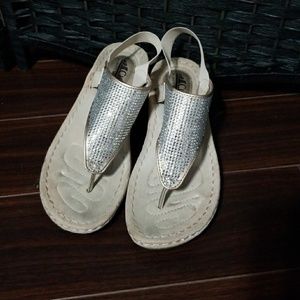 8 1/2 Cliffs beige rhinestone sandals